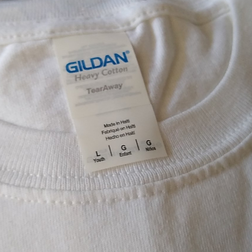 2x Gildan Youth Large White T-Shirt